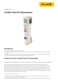 Thumbnail of document Data Sheet - FoodPro Plus IR Thermometer